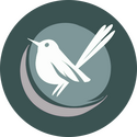 Icon of a small bird in a green and white colour scheme.